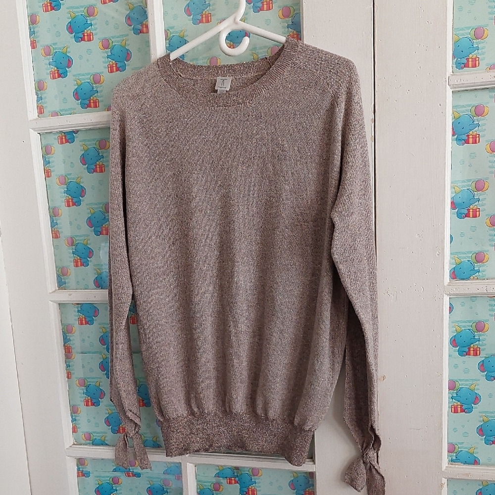TRISTAN Womens Metallic Top Sweater Long Sleeve Size XL